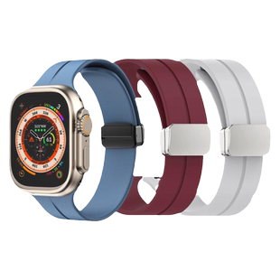 佐迪欧适用appleiwatch8手表表带苹果s9运动硅胶ultra2磁吸扣折叠新款7/6/5/4代液态41/45/49mm男女透气散热