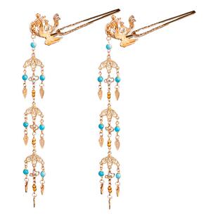 凤钗步摇头饰古风汉服发饰百搭气质合金可拆卸发钗点缀写真配饰女