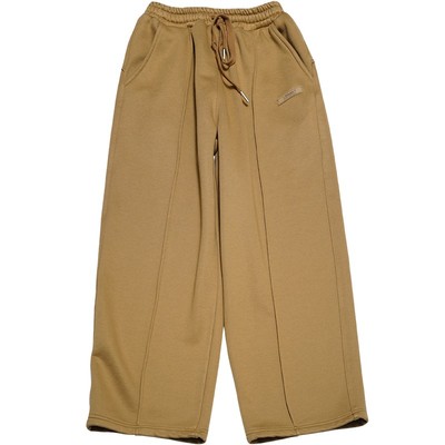 返场STILLYOU百搭保暖分割线休闲加绒卫裤女宽松直筒懒人厚长裤冬