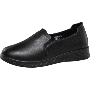 康奈女鞋2026春季新款真皮单鞋女平底软底舒适中老年人妈妈版皮鞋