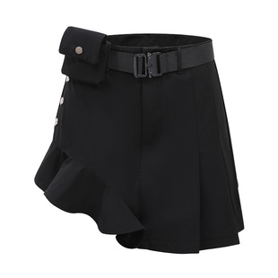 UPGREATED 腰带扣腰包机能褶皱短裙工装半身裙裤