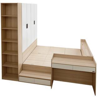 全友家居现代简约榻榻米床衣柜一体儿童地台床次卧小户型男女孩床
