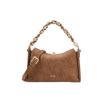 ELLE女包2026新款包包褶皱链条枕头包手提通勤单肩饺子包轻奢高级