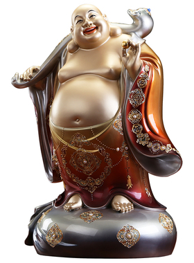 纯铜弥勒佛大肚笑佛佛像如意添福