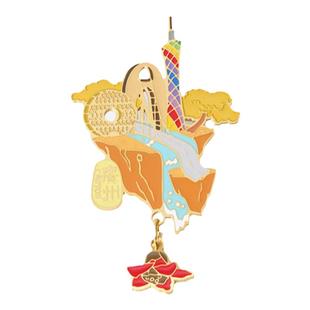 海洛迪 悬浮城市小蛮腰广州木棉花吊坠胸针徽章建筑旅游手信礼品