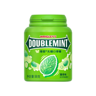 绿箭口香糖薄荷糖脆皮软心糖糖果小零食薄荷味茉莉瓶装盒装弹立方