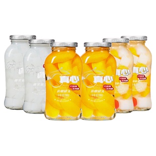 【只水果本身糖】真心罐头黄桃罐头什锦杂果椰果水果罐头小瓶248g