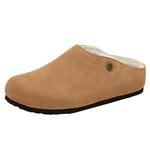 天美意厚底加绒毛毛鞋复古勃肯鞋女包头毛拖鞋冬新款KMZ10DH4