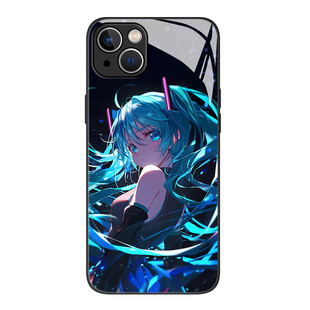 miku初音未来适用苹果17promax手机壳16卡通iphone15二次元14plus动漫13mini玻璃12新款11女生x个性xr防摔xs