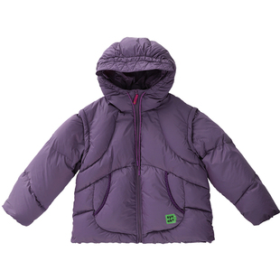 初中生2025冬季新款女大童长袖连帽加厚保暖三防羽绒服外套青少年