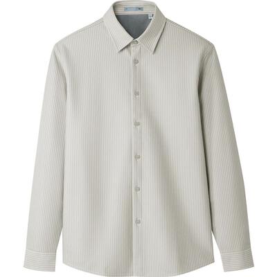 海澜之家条纹休闲加厚保暖衬衫