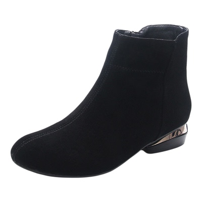 羊皮洋气小短靴女款秋绒面靴子女