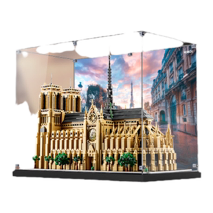 KGBOX乐高建筑系列21061巴黎圣母院亚克力展示盒防尘罩透明积木