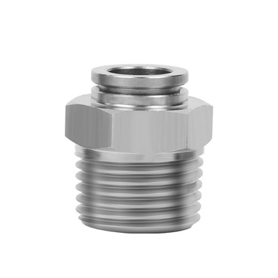 304直通气动气管快速快插外丝牙