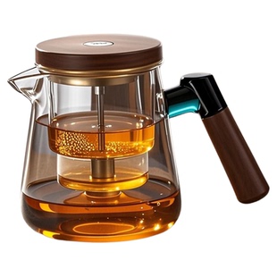 飘逸杯泡茶壶2024新款茶水分离高硼硅玻璃茶壶加厚耐高温可按压
