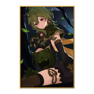 原神柯莱数字油画diy填色画手工定制简单涂色涂鸦休闲减压油彩画