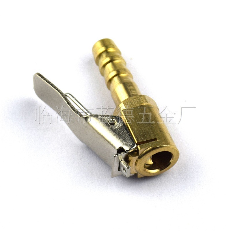 轮胎铜充气夹头 气动接头 泵转换接头 铜夹头式打气咀6mm 8mm