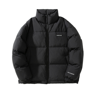 GOLFCROSS黑色90白鸭绒加厚羽绒服冬季男保暖防寒立领新款潮外套