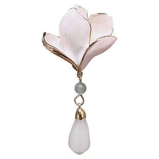 玉兰花胸针盘扣古典压襟挂饰新中式服装配饰旗袍胸花高级感别针女