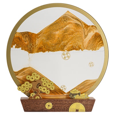 马鹿招财进宝流沙画聚财摆件