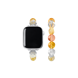 ZEGL设计师适用苹果手表表带兼容applewatchS11表带春夏彩色水晶手链女轻奢小众精致iwatchS9手表链SE腕带