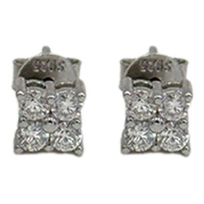 PAUSA ANN s925 bahati系列 精致满钻四叶幸运mini高火彩锆石耳钉