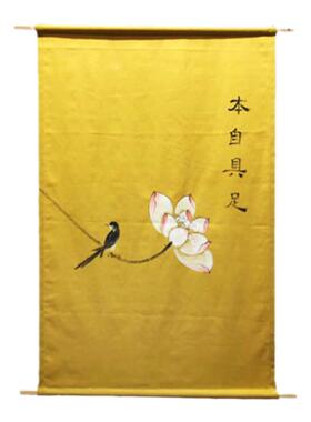 手绘墙上挂画装饰画中式玄关定制