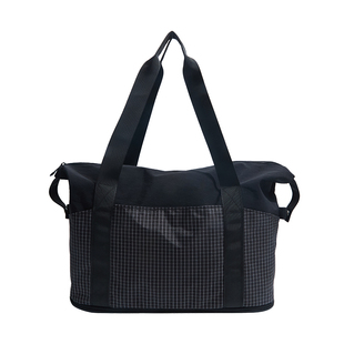 短途旅行包大容量休闲格子手提行李袋轻便收纳包可挂拉杆单肩包女