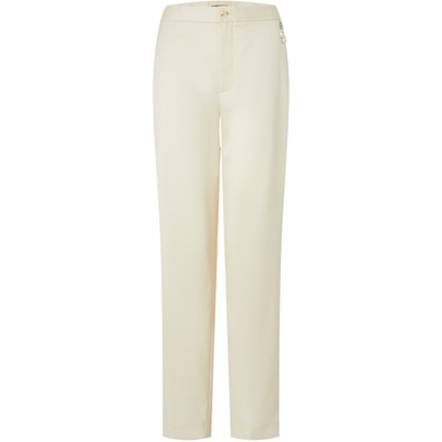 宝姿PORTSPURE女装舒适老钱风可拆卸珍珠直筒长裤西裤