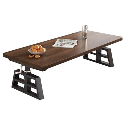 实木手摇升降茶几客厅家用吃饭餐桌一体茶桌多功能学习书桌办公桌