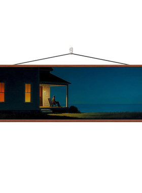 现代北欧风卧室床头画意式风景