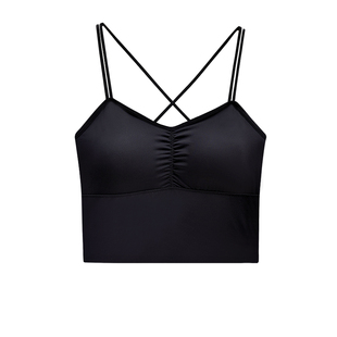 美背性感吊带背心抹胸镂空交叉式内衣跳舞演出服装打底衫带胸垫