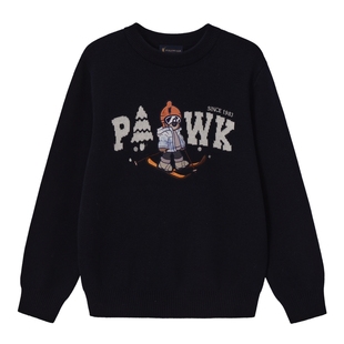 POLOWALK童装男童针织衫2025年秋冬新款圆领中大童休闲百搭毛衣