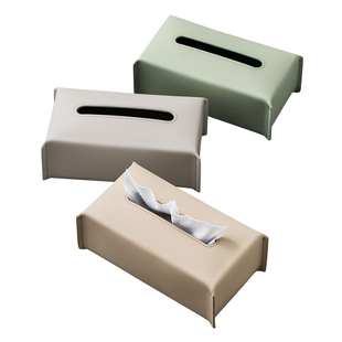 BEATA系列高端皮革纸巾盒收纳装饰摆件客厅家用高级感擦手抽纸盒