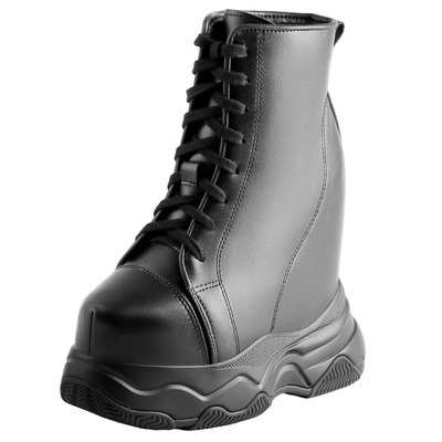 内增高15cm真皮加绒马丁短靴女