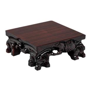 实木根雕奇石底座泰山石头佛像可挖槽花瓶花盆栽摆件定制圆形托架