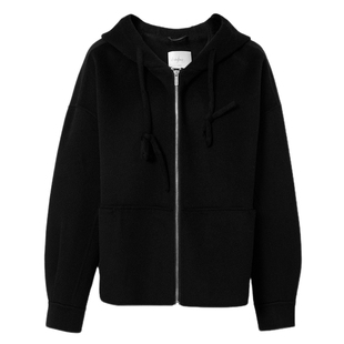 伊芙丽高质羊毛羊绒连帽拉链短款大衣一手长毛呢外套2025冬季新款