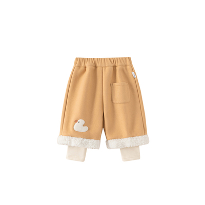 INSbobo婴儿假两件加绒休闲裤冬