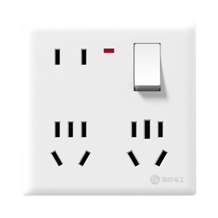 86型暗装一开八孔开关插座面板1开8孔带开关空调热水器16A大功率