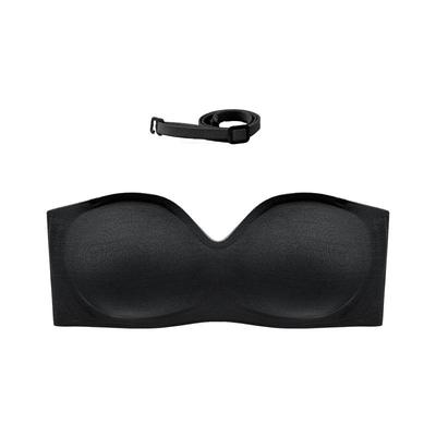 伊维斯无肩带透气轻纱V型抹胸