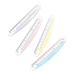 日本kokuyo国誉淡彩星球波浪弯弯尺15厘米多功能简约创意中学生旗舰店高中生绘图直尺小猪佩奇测量刻度尺子