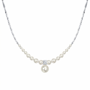 925银王妃贝珠珍珠碎银项链ins小众轻奢简约百搭设计闺蜜女友礼物