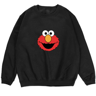Shuttle芝麻街圆领套头卫衣甜饼怪艾摩Elmo Cookie Monster情侣装