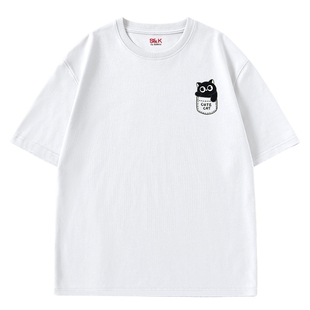 班尼路S&K系列青少年休闲长袖t恤男夏季白色印花打底衫宽松短袖A