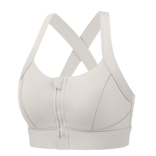 neverme前拉链收副乳高强度运动内衣女防震跑步防下垂文胸背心