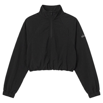Alo Yoga Cropped 1/4 zip Alumni pullover半拉链皮肤衣上衣W366