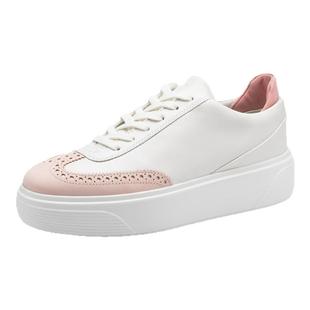 ECCO爱步女鞋小白鞋 厚底增高百搭休闲板鞋松糕鞋 街头舞台219553