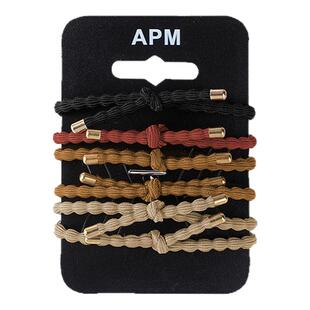 APM高弹力经典系列皮筋发圈多色运动发绳女扎头发绳头绳橡胶筋ins