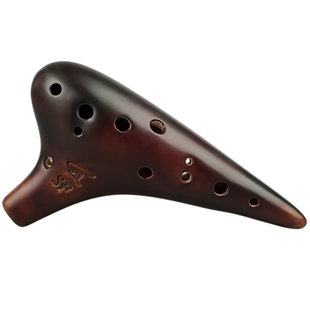 风雅陶笛 12孔SF熏烧陶笛专业型高音F调十二孔初学大师演奏送教材