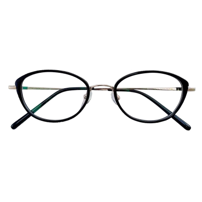 超轻纯钛猫眼小框书呆子眼镜女